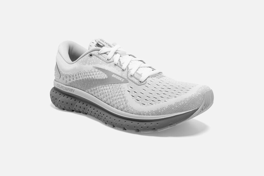 Brooks Glycerin 18 Road Löparskor Dam - Vita/Grå - 2643-YQGLB